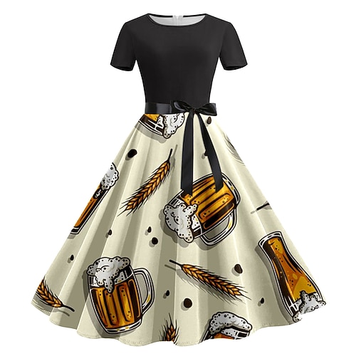 Kleid Bayerisch München Deutsch alpin Grafik für Damen Erwachsene 3D-Druck für Karneval Oktoberfestbier Party Image