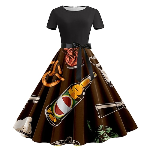 Kleid Bayerisch München Deutsch alpin Grafik für Damen Erwachsene 3D-Druck für Karneval Oktoberfestbier Party Image