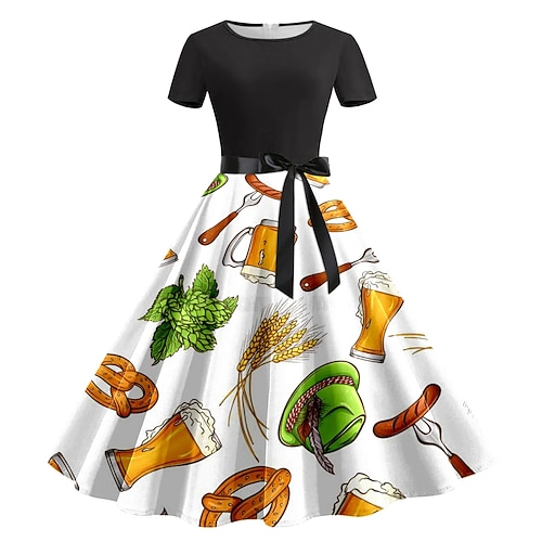 Kleid Bayerisch München Deutsch alpin Grafik für Damen Erwachsene 3D-Druck für Karneval Oktoberfestbier Party Image