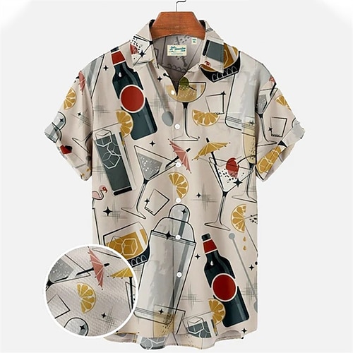 Hawaii-Hemden Aloha-Hemd Bayerisch München Deutsch alpin Grafik für Herren Erwachsene 3D-Druck für Karneval Oktoberfestbier Strand Urlaub Party Image