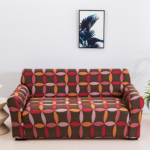 elastischer Sofabezug mit geometrischem Aufdruck, dehnbarer Wohnzimmer-Sofa-Kombinations-Sofabezug, horizontaler Sofabezug für 1/2/3/4 Sitze, geeignet für alle Jahreszeiten Image
