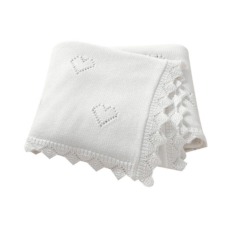 Baby Swaddle Decke Baumwolle Weiche Gestrickte Neugeborenen Kinderwagen Bettwäsche Schlafen Abdeckungen Zeug 100*80 cm Kleinkind Empfang Quilts Image