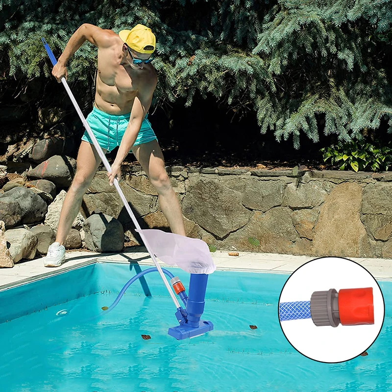 1 stücke Handheld Pool Staubsauger Tragbare Pool Boden Reinigung Tool Kit Mit Verlängerung Pol Lagerung Tasche Pinsel Kopf Scooping Net Image