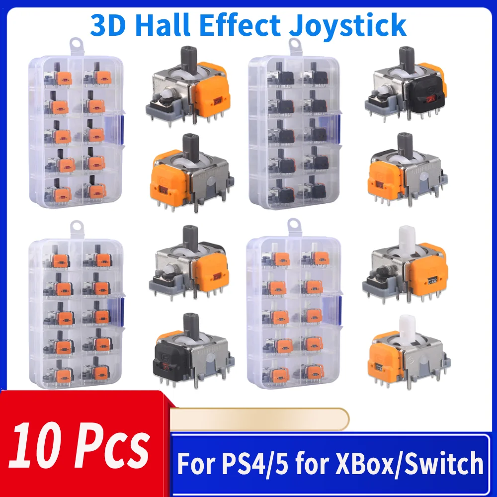10 Stücke 3D Hall Effect Joystick Hohe Präzision Thumbsticks Modul Reparatur Teile Joystick Modul Controller für PS4/PS5/Xbox/Schalter Image