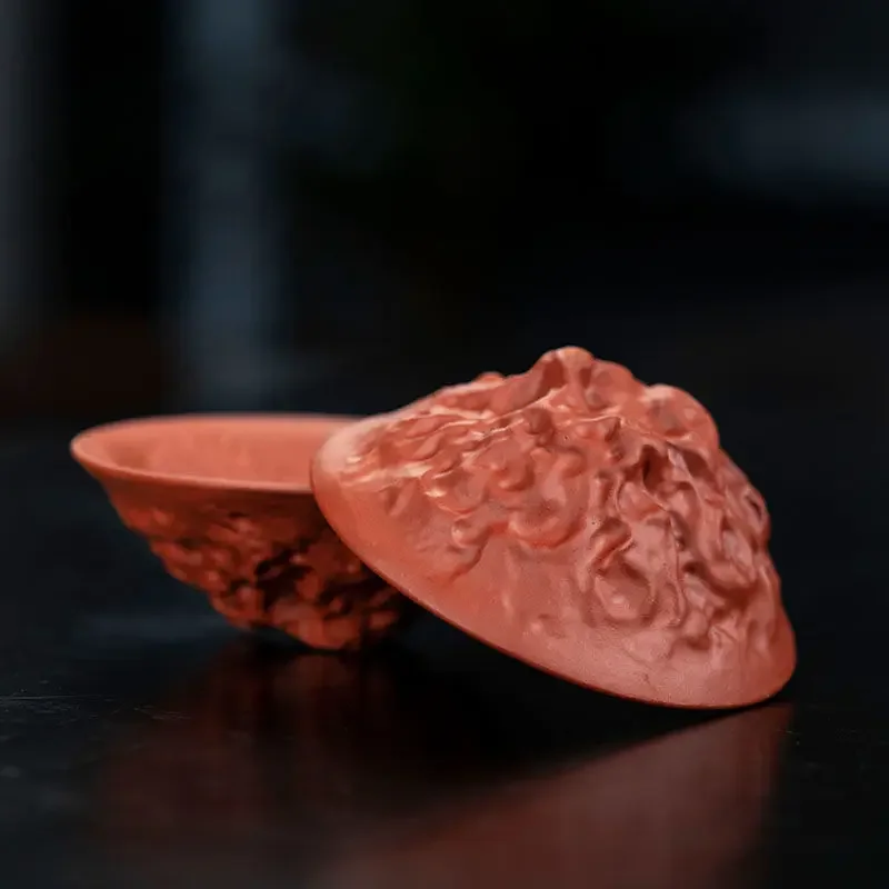 Handgemachte Pu Erh lila Ton Tasse Drachen Tasse Phönix Tasse dreidimensionale Relief Schnitzerei lila Ton Tasse Tee Zeremonie Zubehör