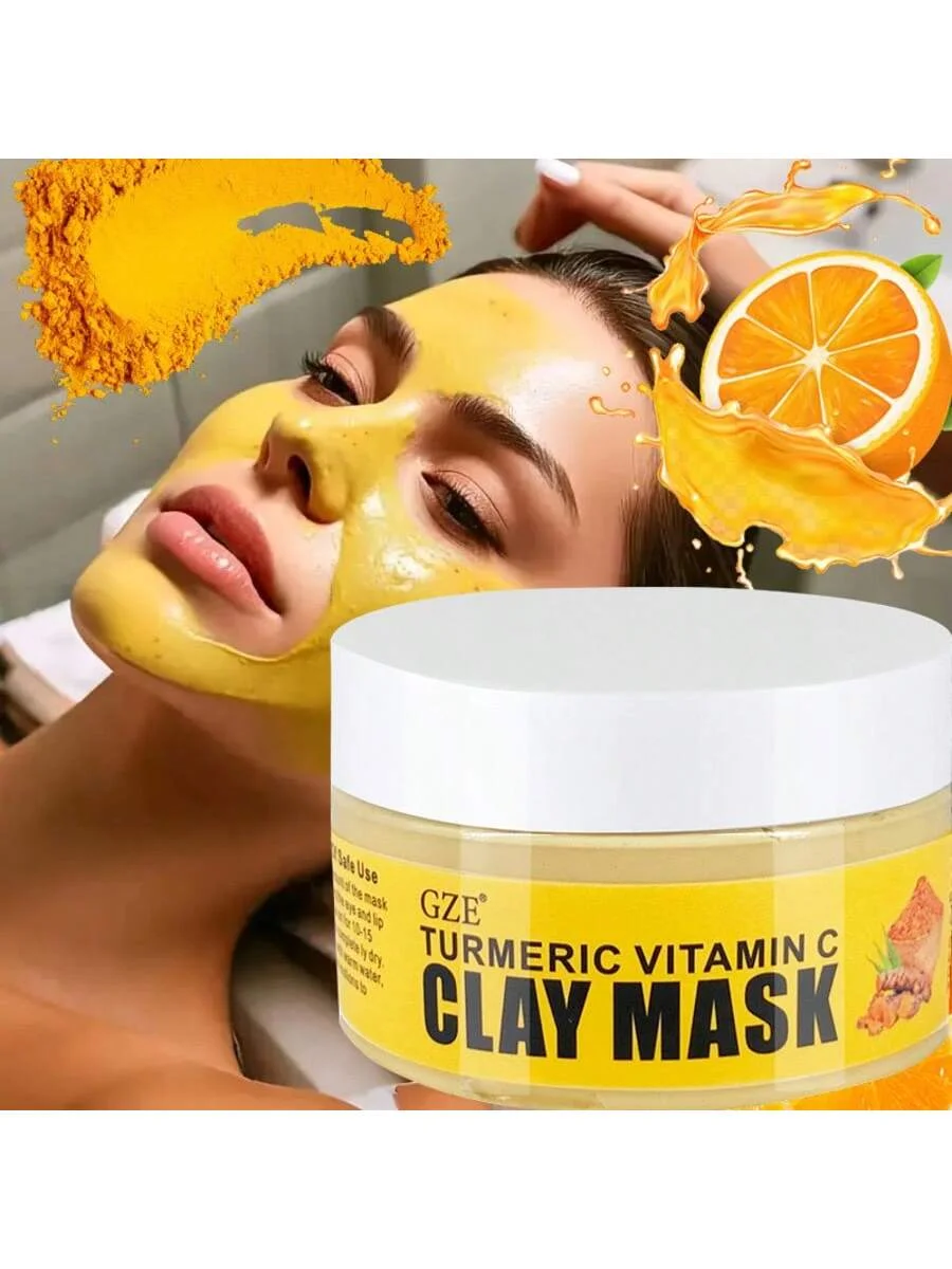 GZE Kurkuma Vitamin C Tonmaske, feuchtigkeitsspendend, glatte Haut, Tiefenreinigung, Schlammporen für trockene, empfindliche Haut, Aufhellung Image
