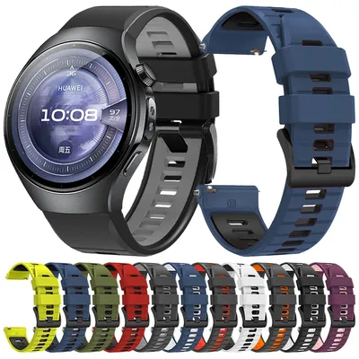 Zweifarbiges Sport-Silikonarmband für Huawei Watch 5 4 Pro 46 mm. Ersetzen Sie das Band GT5 GT4 GT 3 2 42 mm Runner Magic Watch 2 GS 3i Armband Image