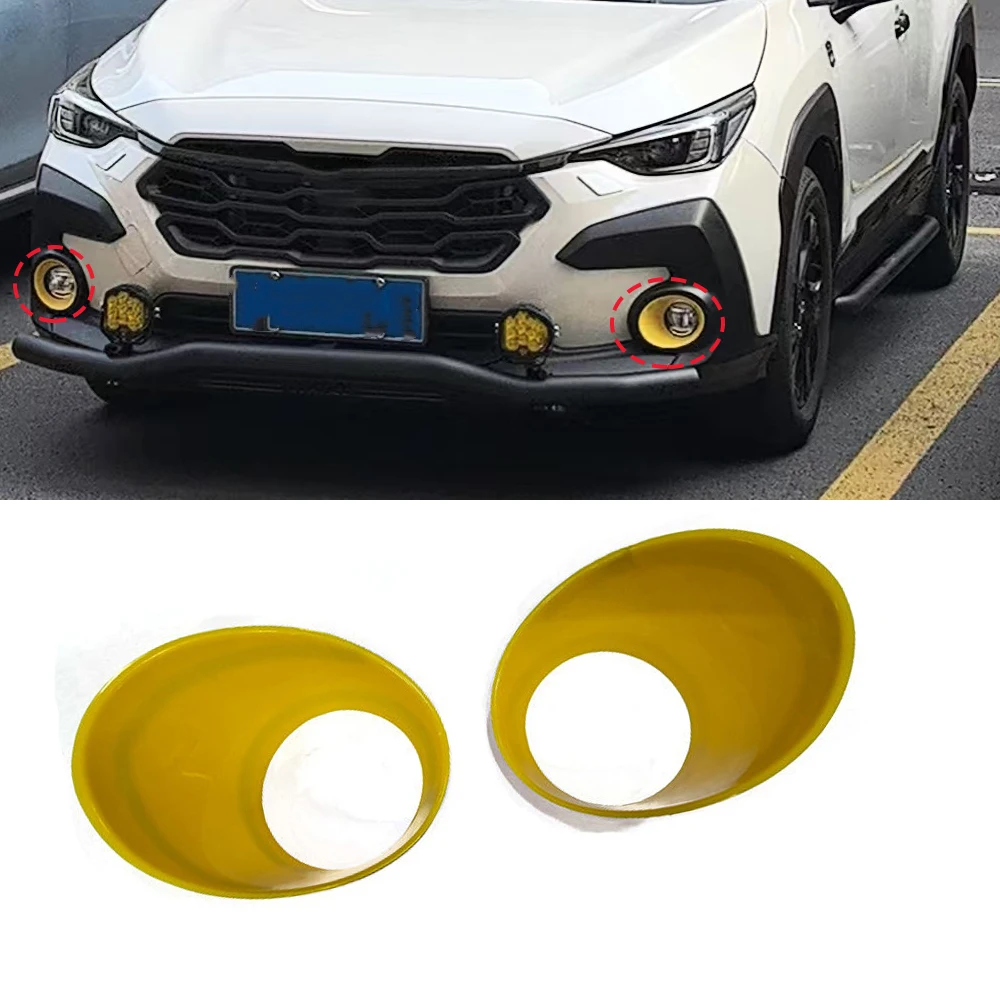 Für Subaru Crosstrek 2023 2024 2025 Gelber Nebelscheinwerferring Nebelleuchtenabdeckung Dekorative Zierleiste 2 Stück Schutz Auto-Zubehör Image