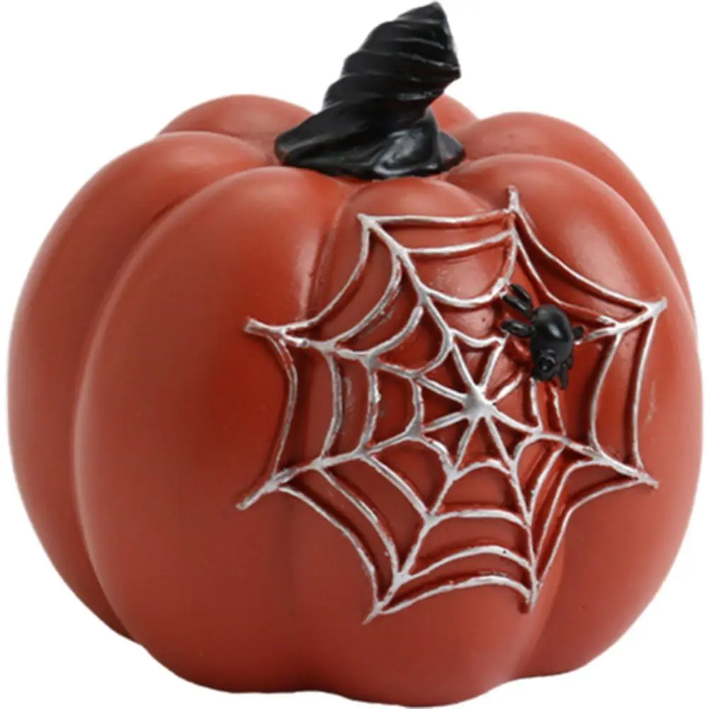 1PC Halloween Harz Kürbis Dekoration, geeignet für Home Party Desktops, Halloween Simulation Kürbis Party Dekoration Requisiten, s Image