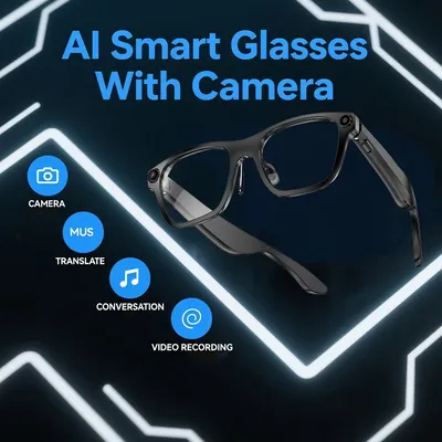 AI Smart Übersetzer Sonnenbrille Männer Frauen Kamera Bluetooth 1080P Video Aufnahme Touch Wireless Outdoor Brillen Musik Sport