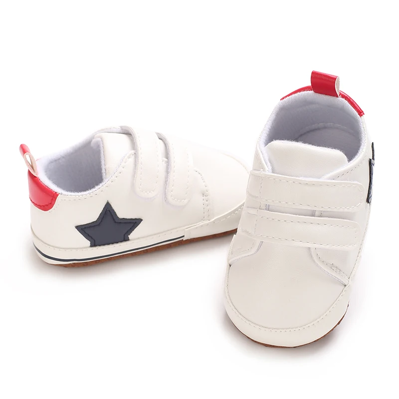 Frühlings- und Herbststil, 0–1 Jahre alte Baby-Sneaker, niedliches Sternmuster, weicher Boden, Baby-Sneaker-Sneaker Image