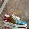 Patent Leder Spiegel Blau Farbverlauf Lila Turnschuhe Männer Casual Flache Schuhe Frauen Regenbogen Lace-Up Tennis Schuhe Paar Sport drucken