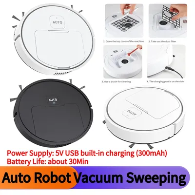 Robotic Vacuum and Mop Combo Automatic Cleaning Sweeping Machine USB Rechargeable Smart Navigation To Avoid Objects Robot Vacuum
