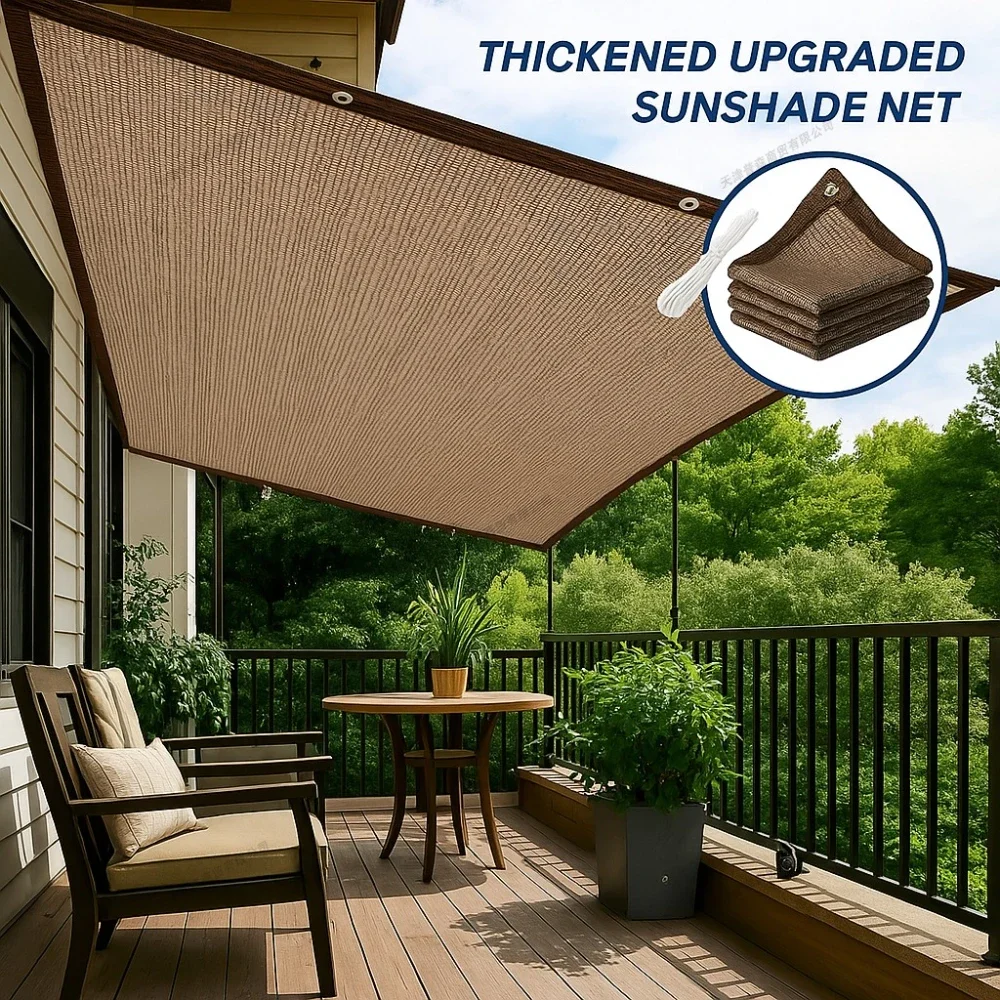 90 % Schattenrate, grünes Garten-Schattentuch mit Ösen, UV-beständiges Sonnennetz, Überdachung in mehreren Größen für Terrasse, Pergola, Gewächshaus Image