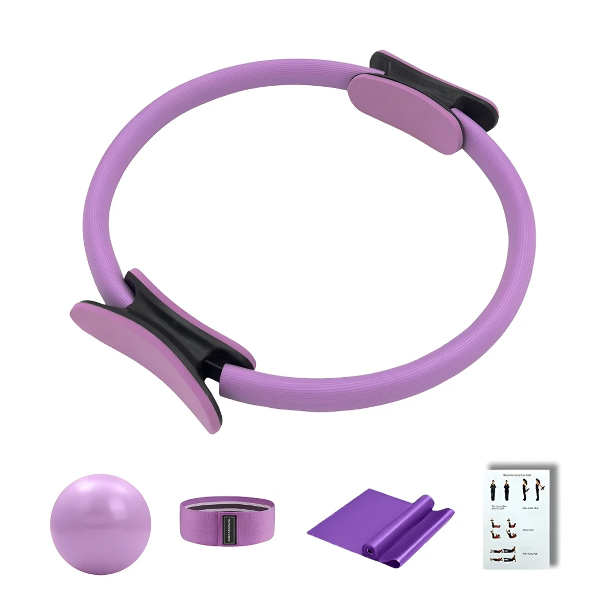 Set base per pilates da 5 pezzi Palla fitness Cintura elastica elastica per modellare la schiena Allenamento muscolare Attrezzatura per yoga fitness