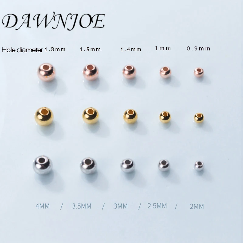 20 stücke S925 Sterling Silber Spacer Perlen Überzug 18 k Gold 2/2. 5/3/3. 5/4/5mm Runde DIY Machen Armband Halskette schmuck Finden