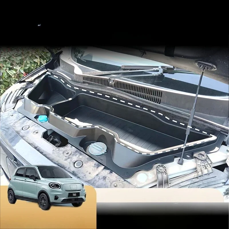 Per Leapmotor T03 2024 2025 2026 Accessori Car Styling Tronco Anteriore Scatola di Immagazzinaggio Cabina Anteriore Scatola di Immagazzinaggio Cofano Motore Protezione