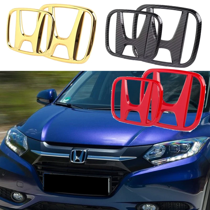 Emblema per Honda CRV City Fit BREEZE Crider Inspire JADE URV XRV Vezel ABS Logo anteriore posteriore, aggiornamento rosso/nero lucido/fibra di carbonio