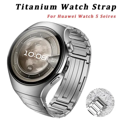 Luxuriöses Uhrenarmband aus Titanlegierung für Huawei Watch 5 42 mm, 46 mm, elegantes Armband, kompatibel mit Huawei Smartwatches Image