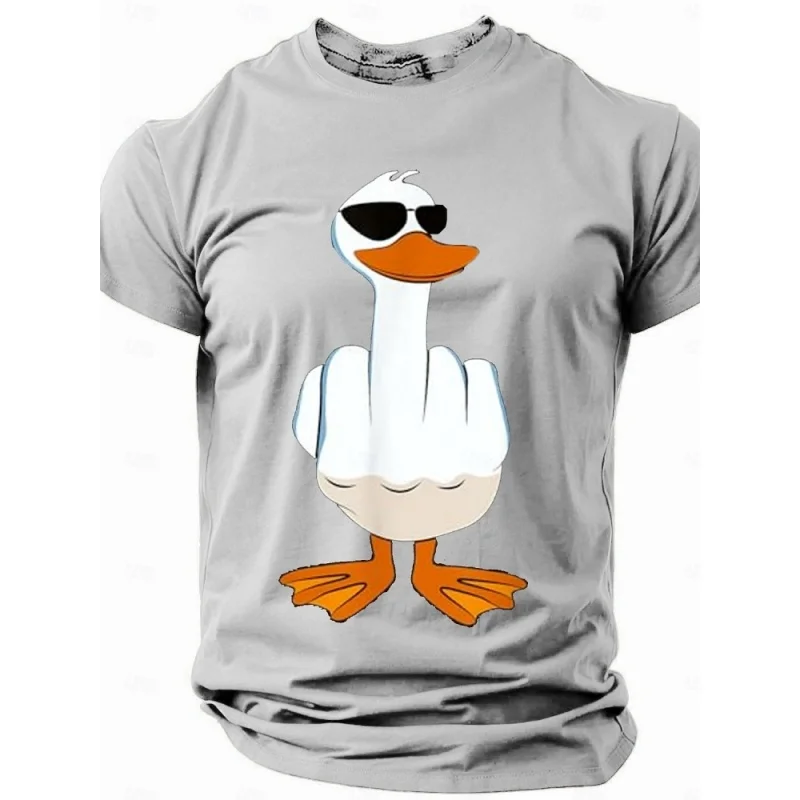 Ducks Disdain Grafik-T-Shirt für Männer, lustige Tier-3D-Druck-T-Shirts, Sommer-Streetwear, Unisxe-T-Shirts, Rundhals-Tops, kurze Ärmel