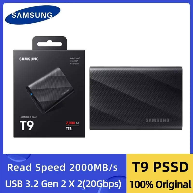 SAMSUNG T9 Tragbare SSD 1 TB 2 TB 4 TB High Speed USB 3.2 Gen 2x2 Externe Festplatte Solid State Disk Für Laptop Desktop PC Image