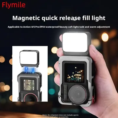 LED Action Kamera Vlogging Licht Video Licht Wasserdichte Fotografie Füllen für DJI Osmo Action 5 Pro Magnetische Füllen L A9F0