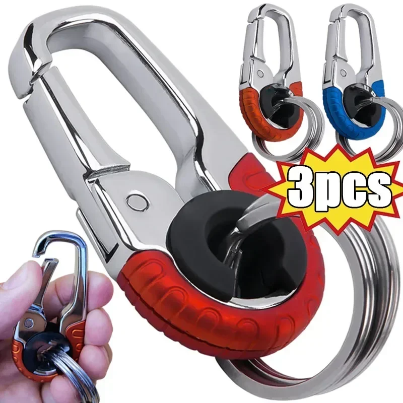1/3Pcs Auto Schlüsselbund Kreative Schlüssel Halter Schlüsselring Männer Schlüssel Kette Camping Klettern Metall Schlüssel Ring Auto Styling Auto auto Zubehör Image