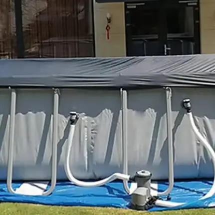 Couverture de piscine à support rectangulaire, tissu Oxford 210D, couverture de piscine étanche pour Protection UV et réfléchissant la chaleur