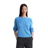 Strickpullover MARC O'POLO "aus Heavy-Weight-Organic-Cotton", Damen, Gr. S, cloudless blau, Obermaterial: 100% Baumwolle, unifarben, casual, U-Boot-Ausschnitt, Langarm, Pullover