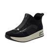 Sneaker RIEKER "Ready2GO", Damen, Gr. 39, schwarz, Lederimitat, Textil, sportlich, Schuhe, Plateauboots, Stiefelette, High-Top-Sneaker mit Vorderreißverschluss