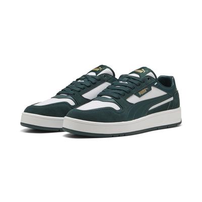 Sneaker PUMA "Court Classic Sneakers aus Wildleder Erwachsene", Gr. 44.5, weiß grün terrain, Obermaterial: Synthetik, Kuhleder; Futter: Textil, Synthetik; Innensohle: Textil; Laufsohle: Gummi, Schuhe Image