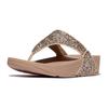 Zehentrenner FITFLOP "LULU MULTI-TONAL GLITTER TOE", Damen, Gr. 40, braun (hellbraun), Synthetik, Glitzer, modisch, Schuhe, Badeschuh, Slides, Sandale mit Glitter