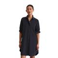 Hemdblusenkleid MARC O'POLO "aus Feincord", Damen, Gr. 42, Normalgrößen, blau (deep night blau), Obermaterial: 78% Baumwolle, 22% Lyocell; Futter: 100% Nicht verfügbar, unifarben, relaxed fit knielang, Langarm Manschette, Kleider
