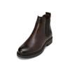 Chelseaboots MARC O'POLO "aus edlem Rindleder", Damen, Gr. 42, braun (schwarz braun), Obermaterial: 100% Leder (Schaf), unifarben, Schuhe
