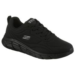 Sneaker SKECHERS "BOBS B FLEX LO", Damen, Gr. 42, schwarz, Lederimitat, unifarben mit Farbeinsatz, sportlich, Schuhe, Praxisschuh, Freizeitschuh, Sportschuh mit Memory Foam