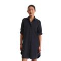 Hemdblusenkleid MARC O'POLO "aus Feincord", Damen, Gr. 46, Normalgrößen, blau (deep night blau), Obermaterial: 78% Baumwolle, 22% Lyocell; Futter: 100% Nicht verfügbar, unifarben, relaxed fit knielang, Langarm Manschette, Kleider
