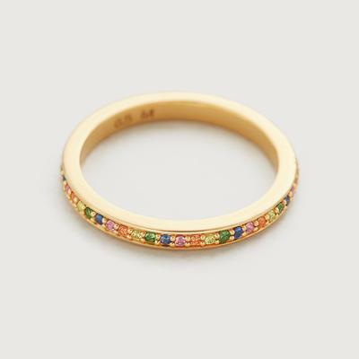 Gold Multi Gemstone Eternity Ring 2mm Sapphire Mix