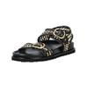 Riemchensandale INUOVO "INUOVO Sandalen Leder", Damen, Gr. 40, schwarz, Leder, casual, Schuhe