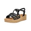 Keilsandalette GABOR "Gabor Sandalen Lederimitat", Damen, Gr. 40,5, schwarz, Lederimitat, casual, Schuhe