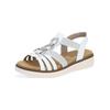 Riemchensandale REMONTE "Remonte Sandalen Lederimitat", Damen, Gr. 40, weiß (weiß, silber), Lederimitat, casual, Schuhe