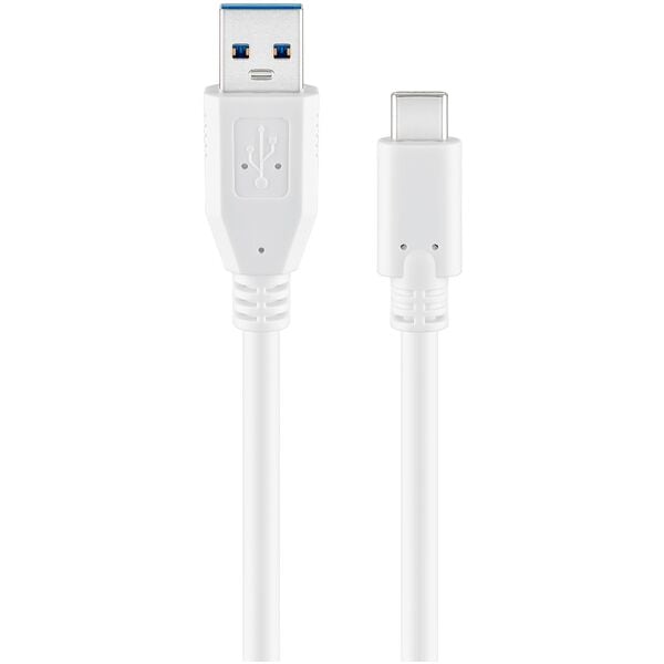 goobay USB-Kabel USB 3.0 C/USB 3.0 A weiß 0.5 m weiß