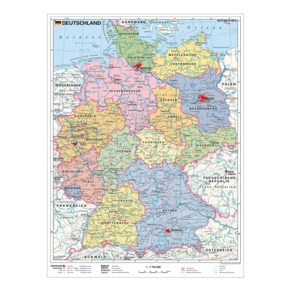 STIEFEL Eurocart Wandkarte »Deutschland politisch« 67 x 91 cm Image