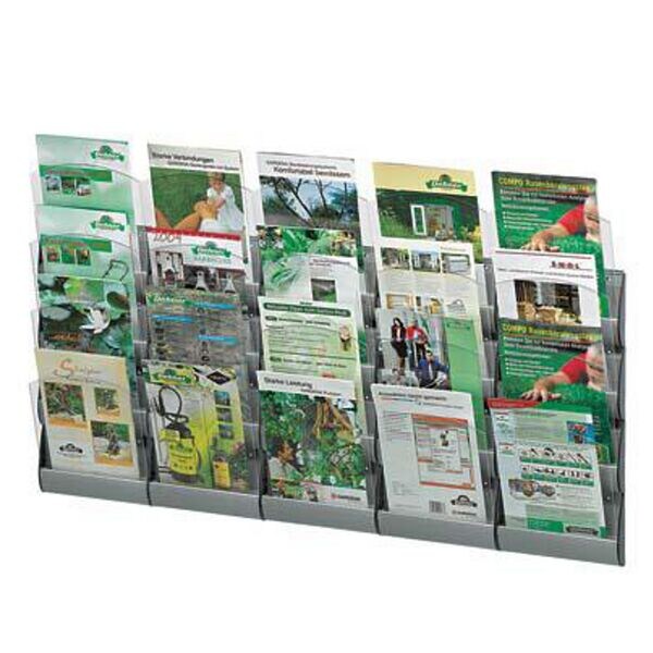 Paperflow Wandprospekthalter »Integral« DIN A5 silber, 116x69x2.3 cm Image