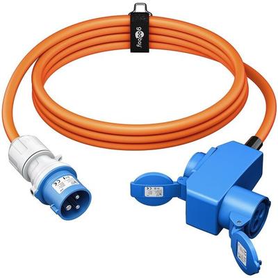 goobay Camping Adapterleitung 1.5 m IP44 CEE-Stecker CEE-Buchse orange