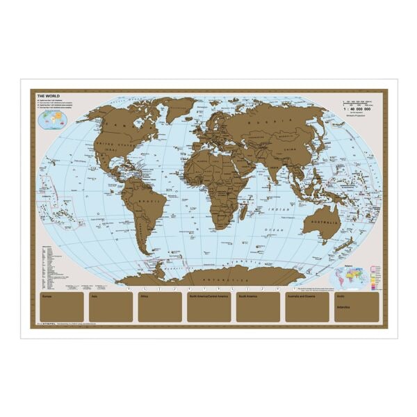 STIEFEL Eurocart Scratchmap/Rubbelkarte »THE WORLD« 95 x 66 cm Image