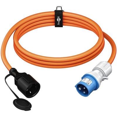 goobay Camping Adapterleitung 1.5 m IP44 CEE-Stecker Schukobuchse orange Image