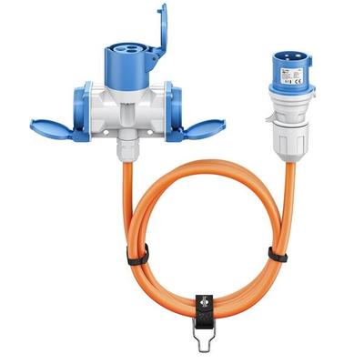 goobay Camping Adapterleitung 5.0 m IP44 CEE-Stecker CEE-Buchse orange