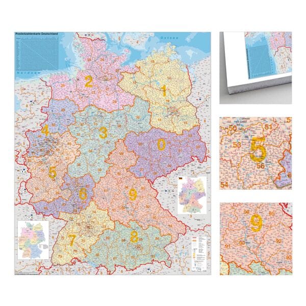 STIEFEL Eurocart Wandkarte »PLZ-Deutschland zum Pinnen« 80 x 105 cm Image