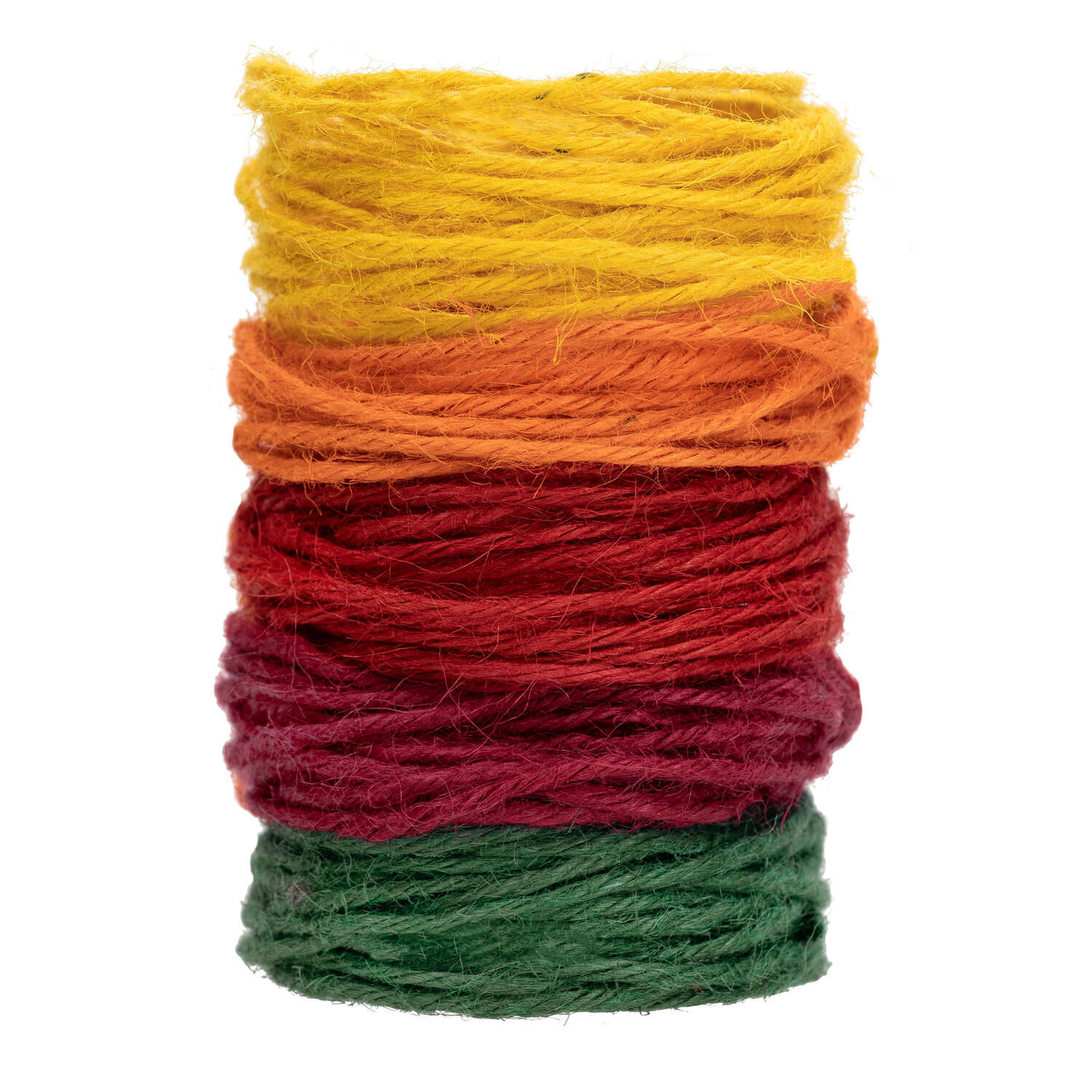 Lot de corde en jute, tons automnaux, 2 mm, 5x 4 m