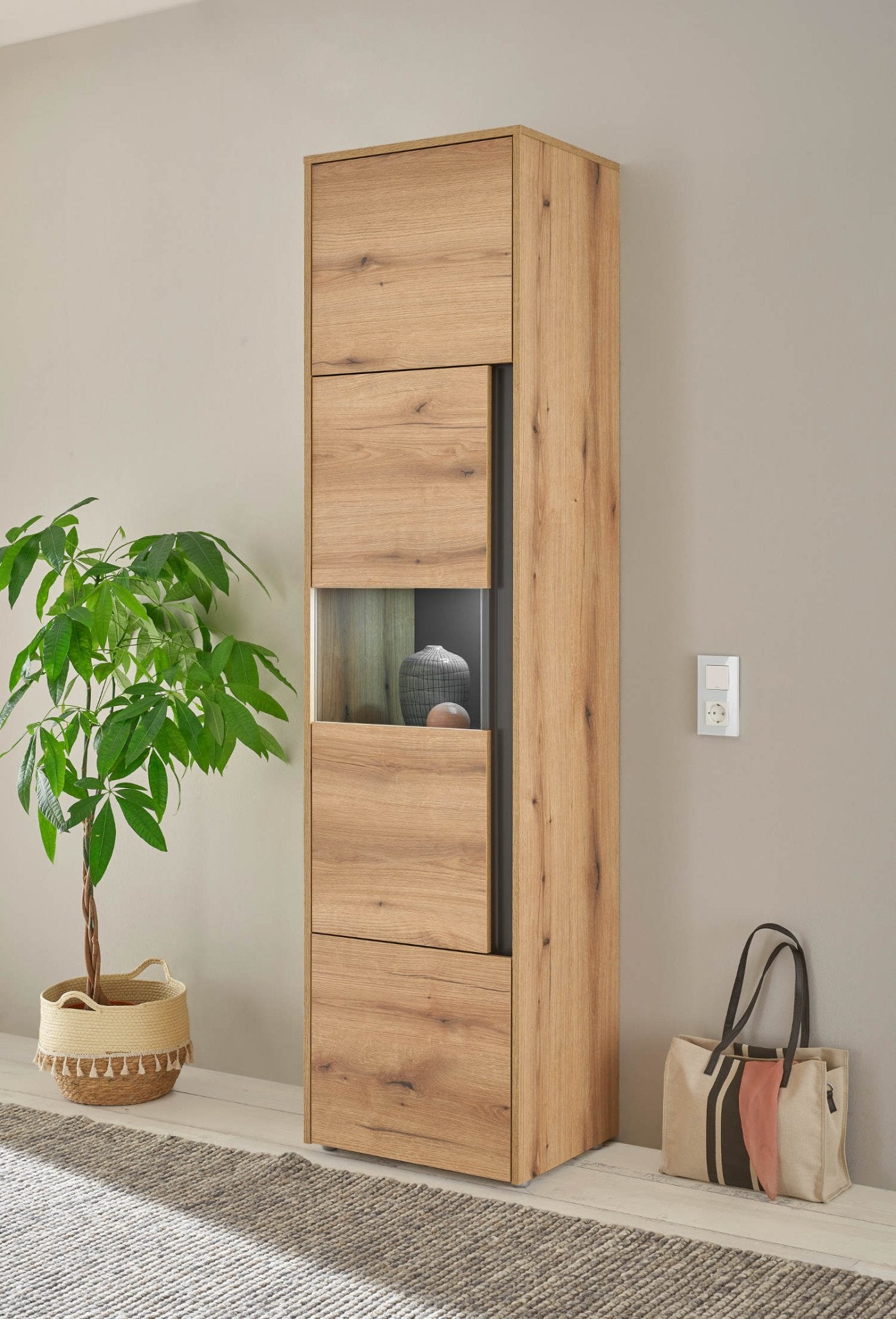 Vitrine Eiche 3-türig 50 cm Boston